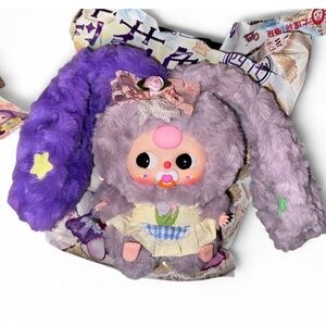 🧸 Lily Rabbit Town Plush Pendant – Purple Variant With Pacifer